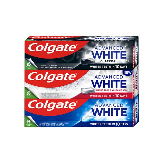 Colgate Advanced White Mix bělicí zubní pasta 3×75 ml