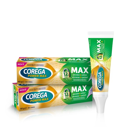 Corega Max Upevnění+Svěžest fixační krém 2×40 g