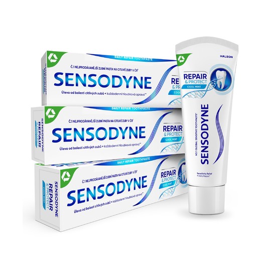 Sensodyne Repair & Protect Cool Mint zubní pasta 3x75 ml