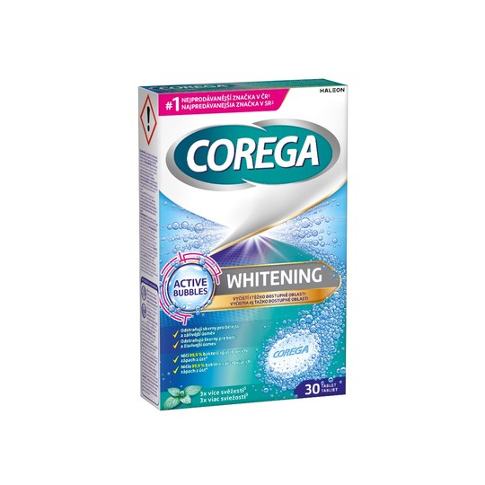 Corega Tabs Whitening čisticí tablety 30 ks