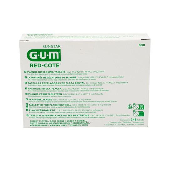 GUM Red Cote tablety pro indikaci zubního plaku 248 ks