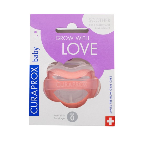 Curaprox Grow With Love 0 m+ dudlík - KORÁLOVÝ