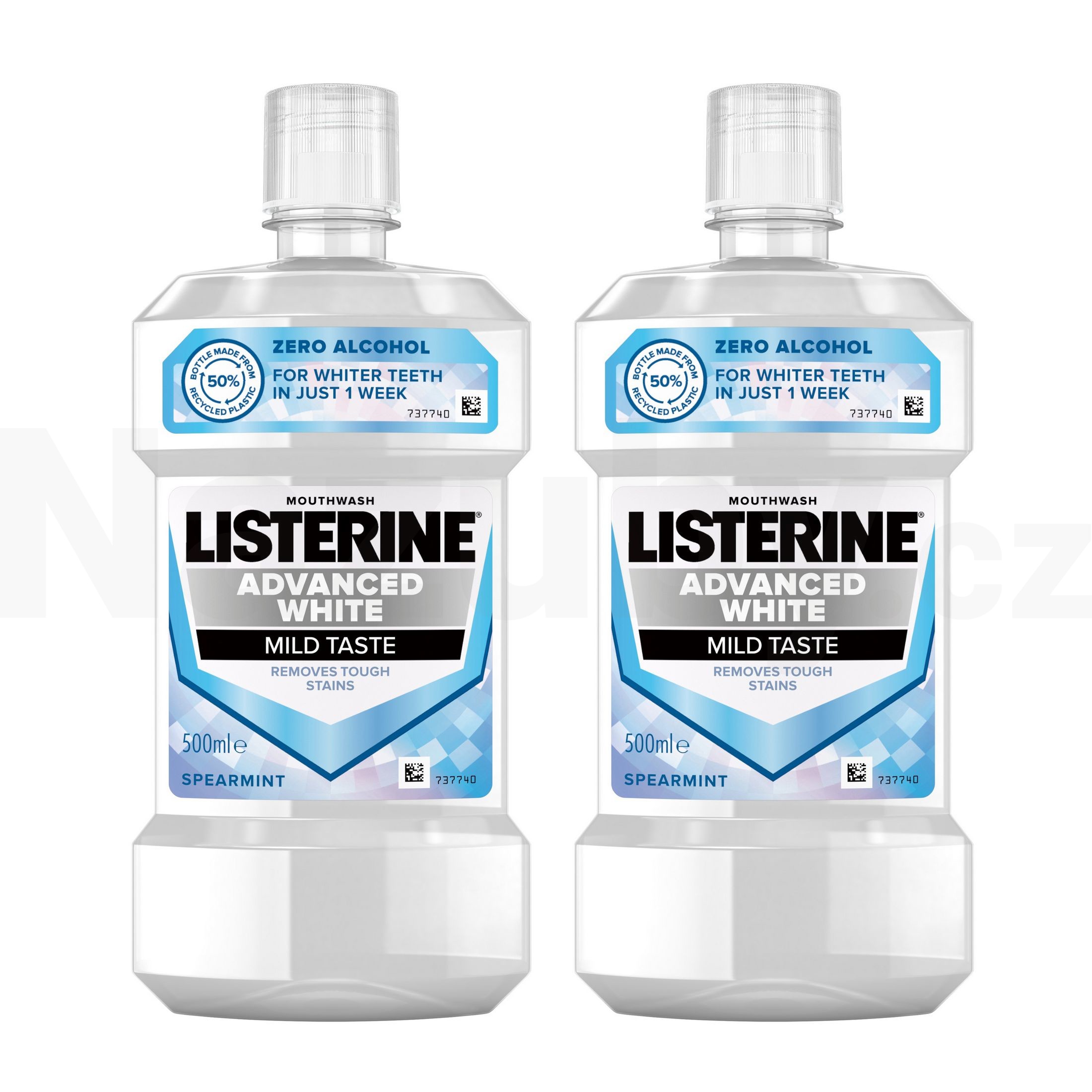 Listerine Advanced White Mild Taste ústní voda 2x500 ml